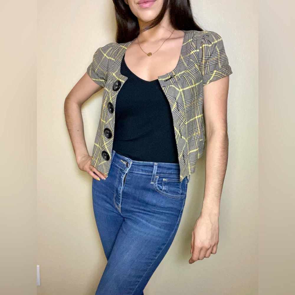 Xhilaration Plaid Cropped Jacket